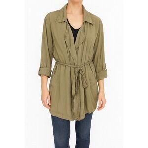 Bagatelle Women's green Trench‎ Coat XL Belted Waist Relaxed Fit